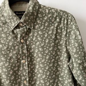 Massimo Dutti dusty green floral button down sz M